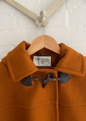 Vintage 1980s Ocre Wool Duffle Coat