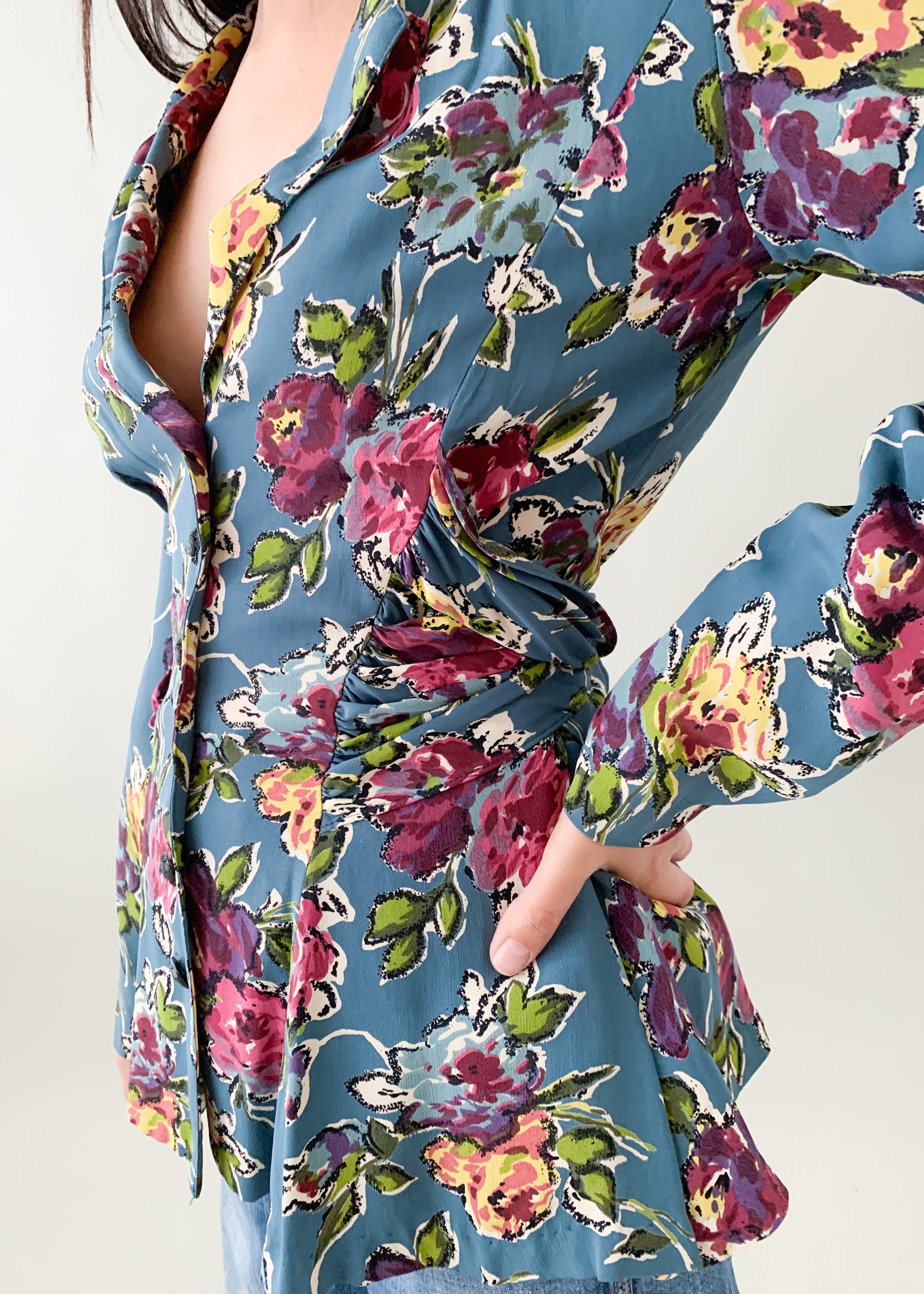 Vintage 1990s Betsey Johnson Floral Blazer