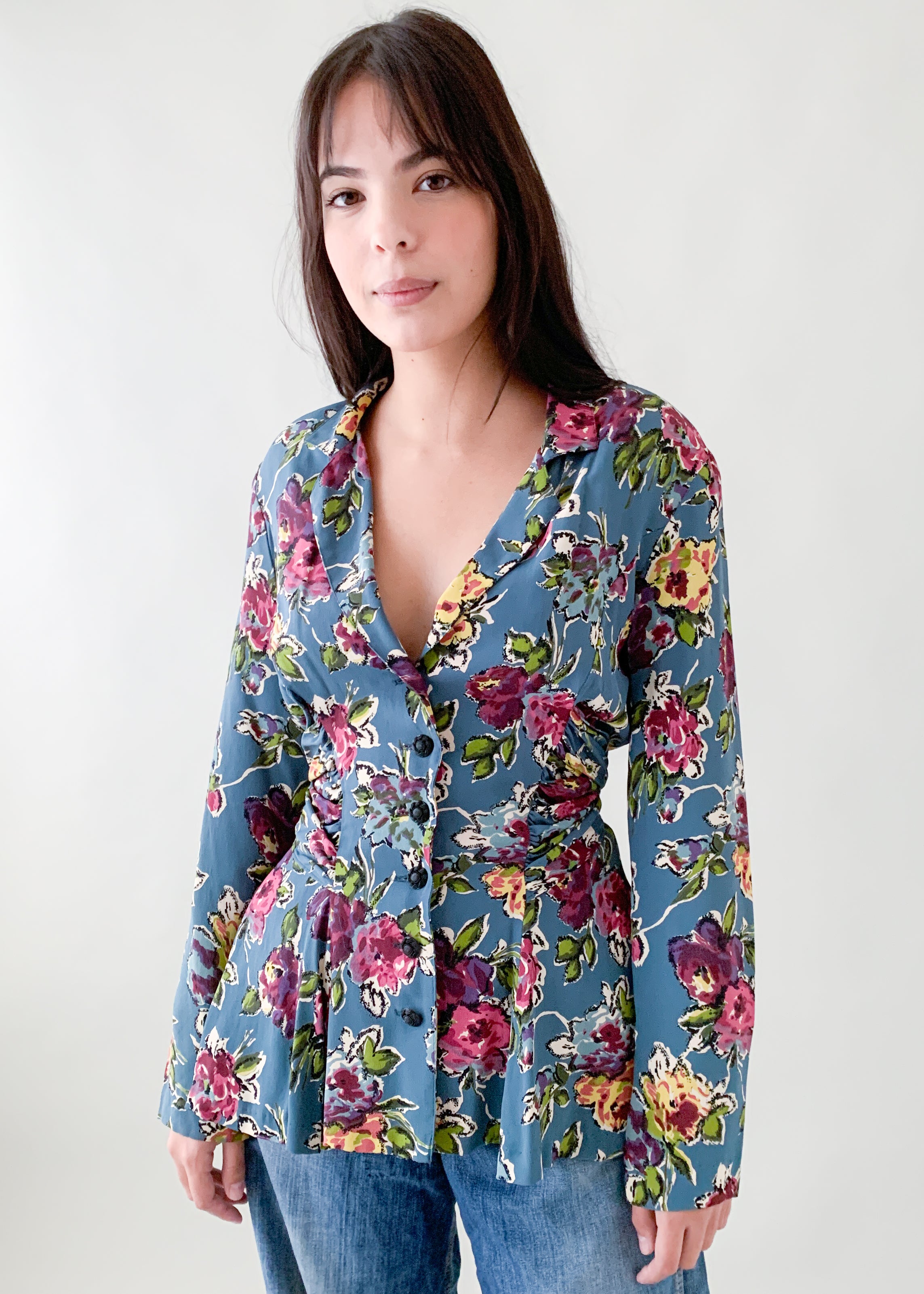 Vintage 1990s Betsey Johnson Floral Blazer