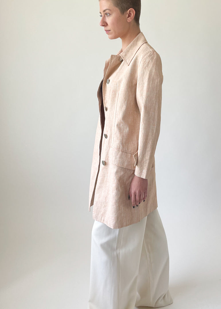 Vintage Late 1990s Chanel Linen Trench Coat Vintage Late 1990s Chanel Linen Trench Coat