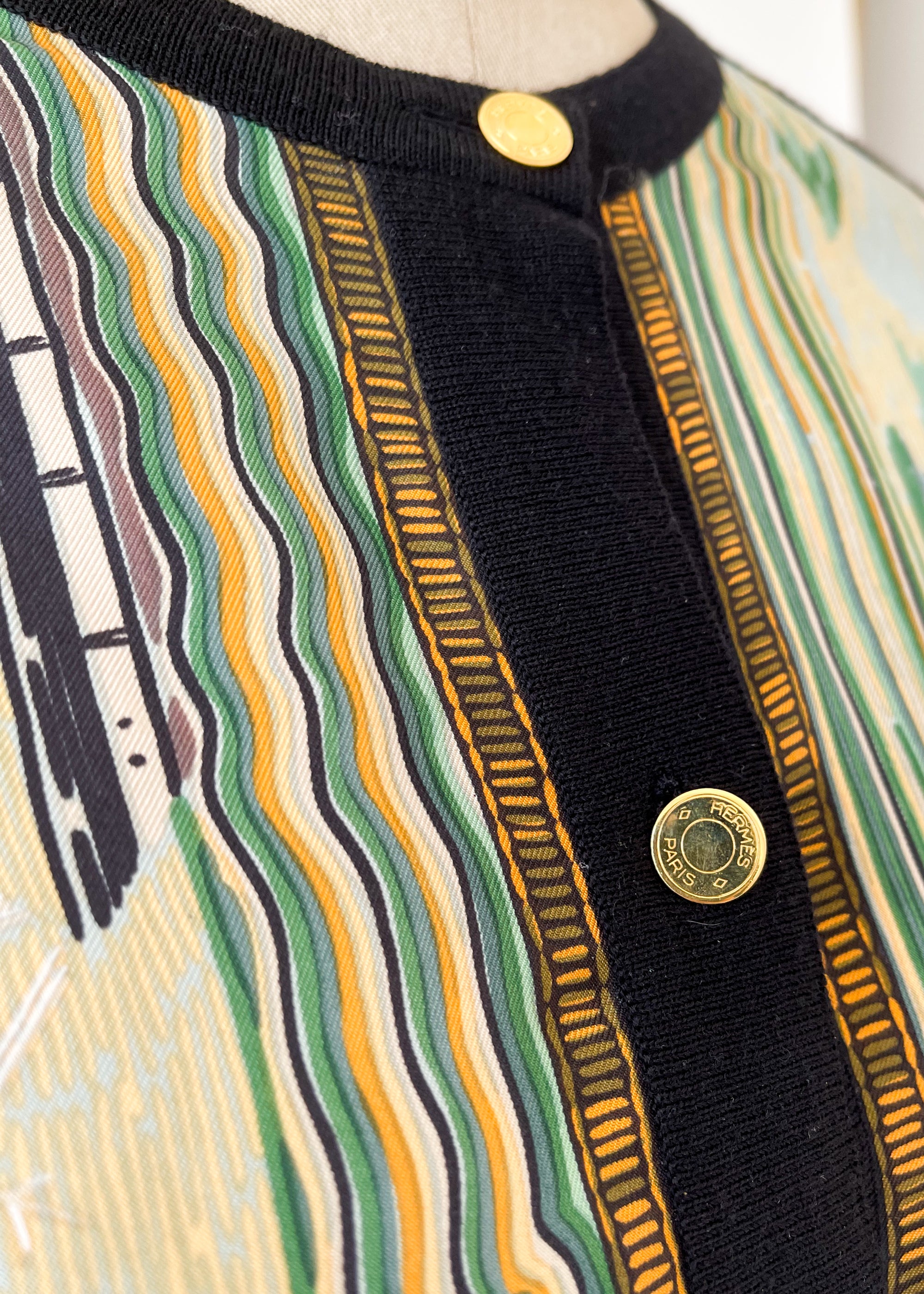 Vintage 1990s Hermes Silk Knit Cardigan