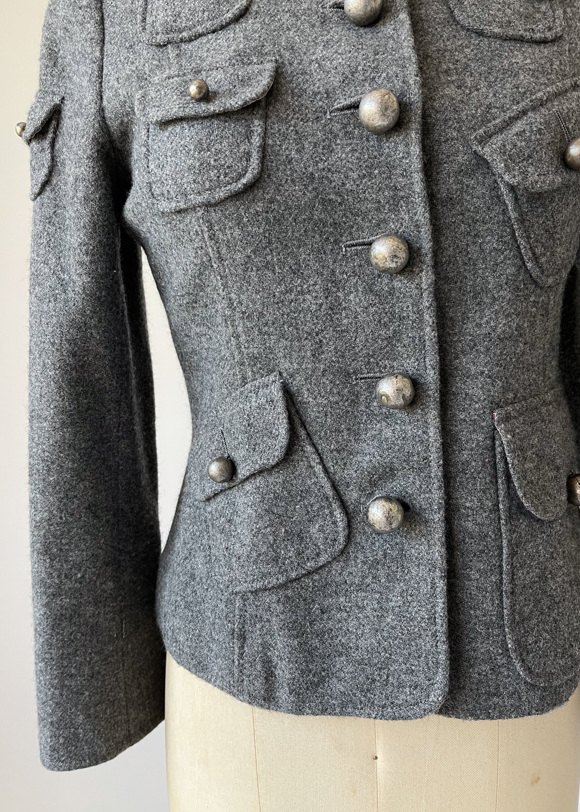 Vintage 1990s Moschino Cheap and Chic Wool Military Jacket