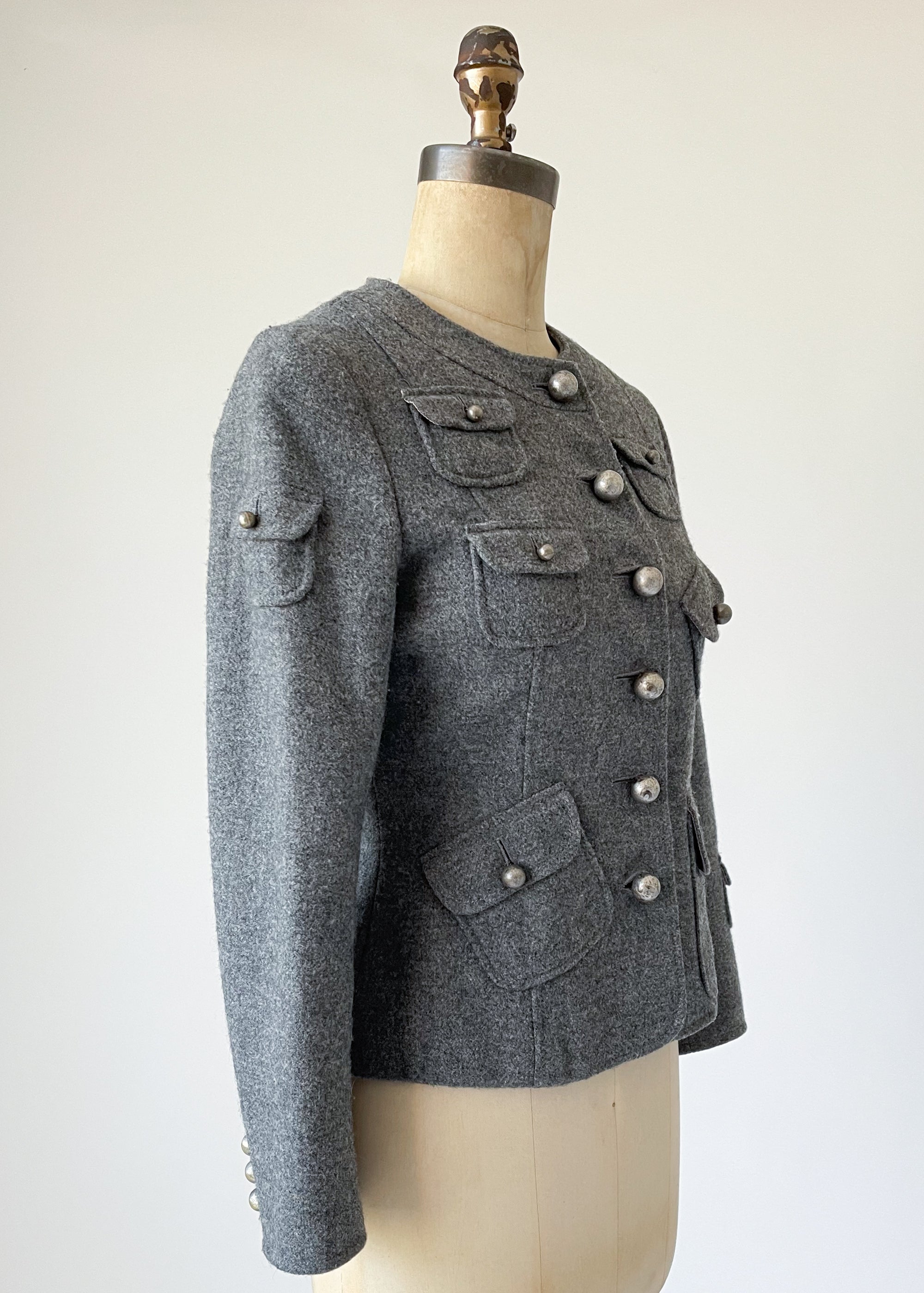 Vintage 1990s Moschino Cheap and Chic Wool Military Jacket