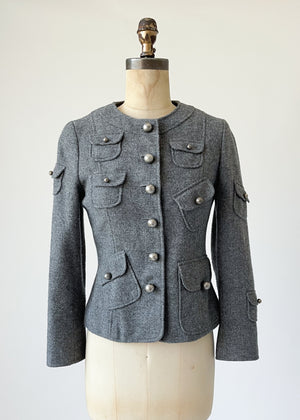 Vintage 1990s Moschino Cheap and Chic Wool Military Jacket
