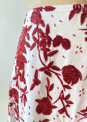 Vintage SS20 Dries Van Noten Beaded Floral Skirt