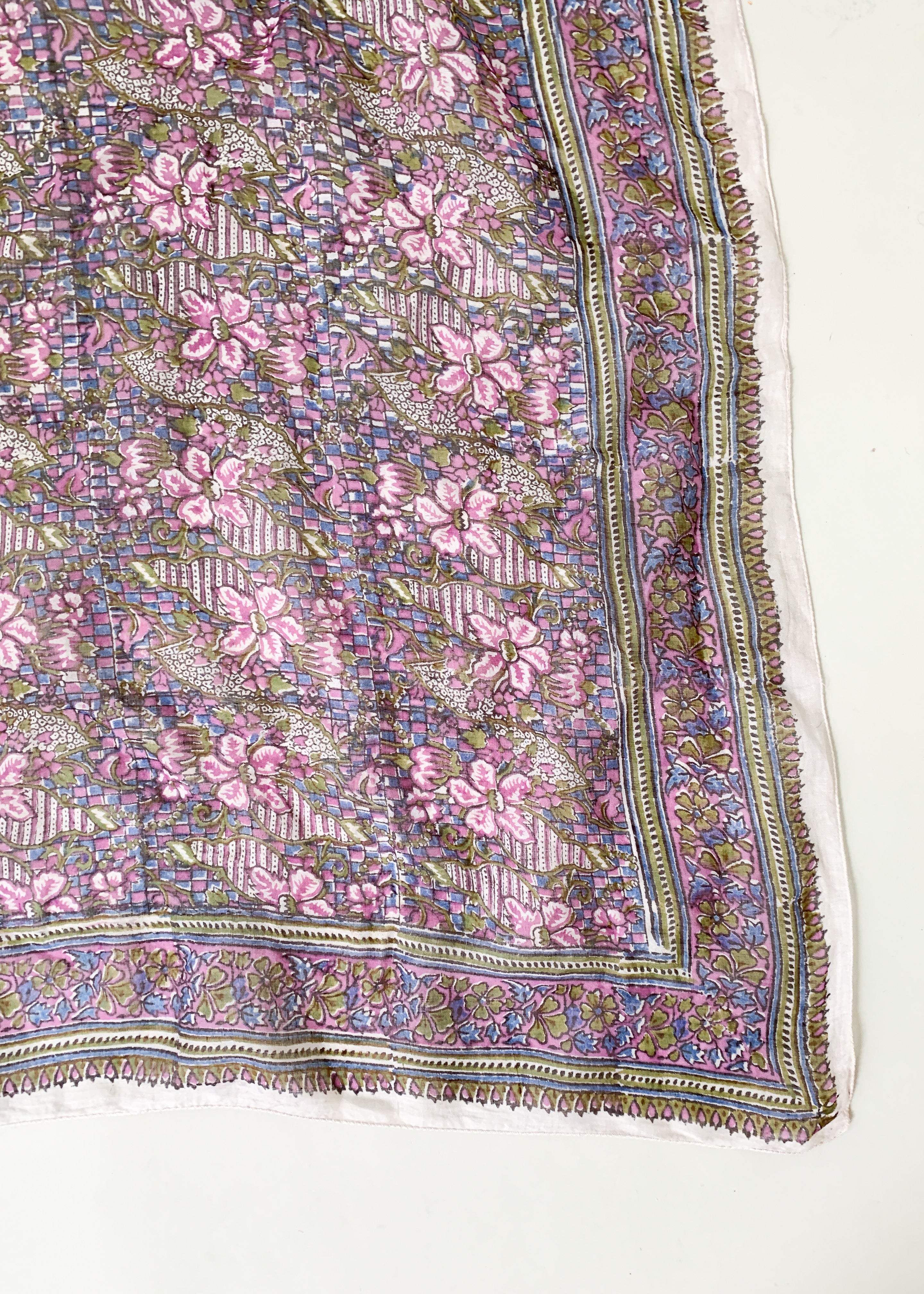 Vintage Adini Large Block Print Scarf
