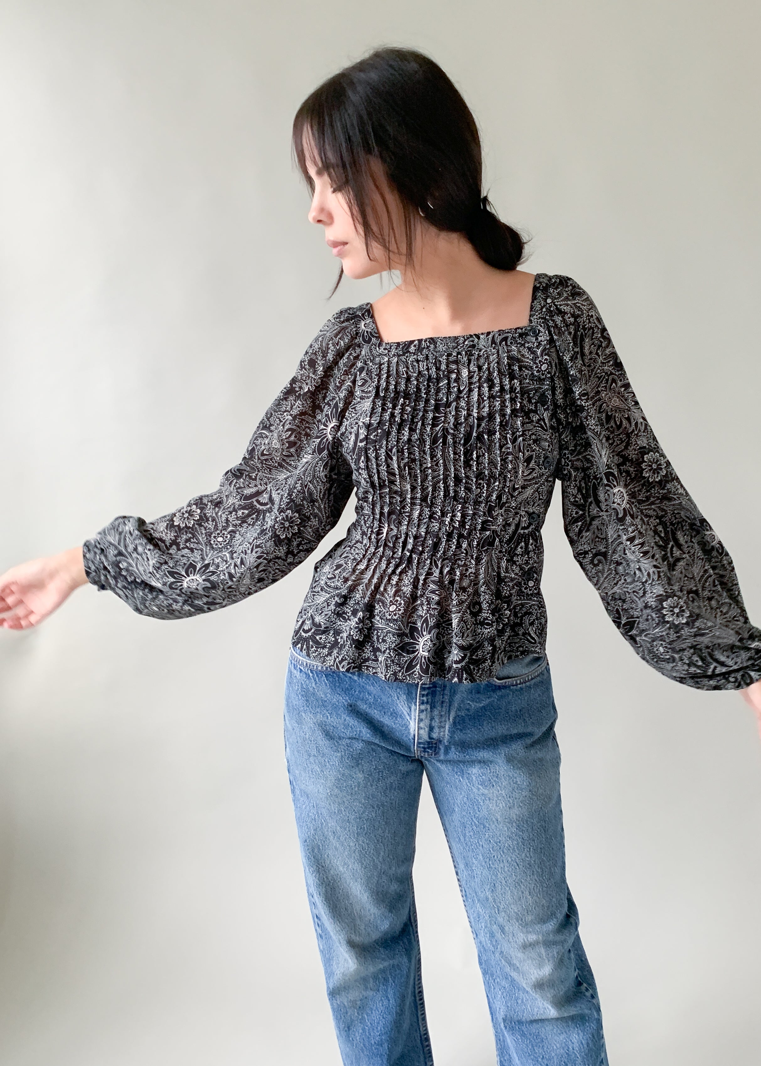 Vintage Black and White Top