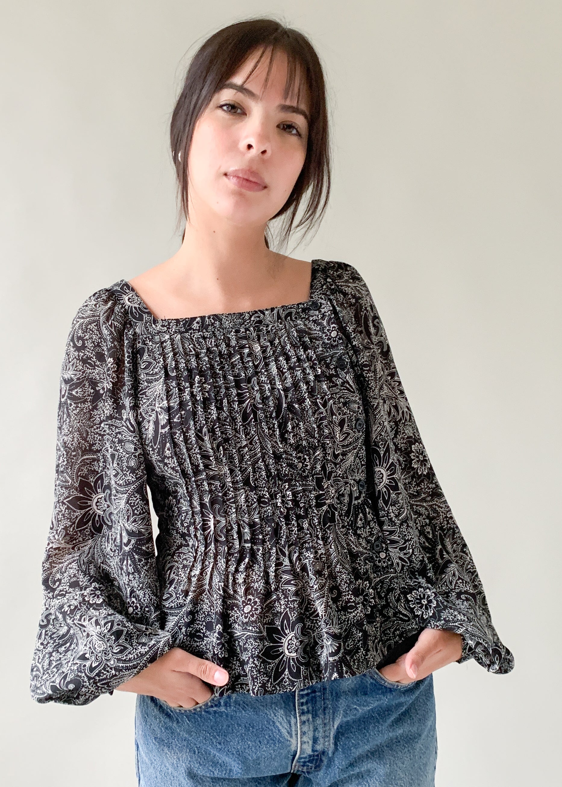 Vintage Black and White Top