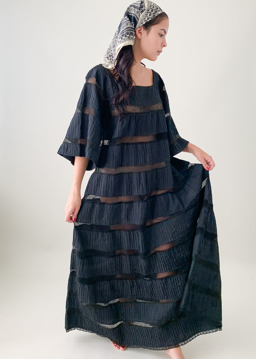 Vintage 1970s Mexican Cotton Maxi Dress