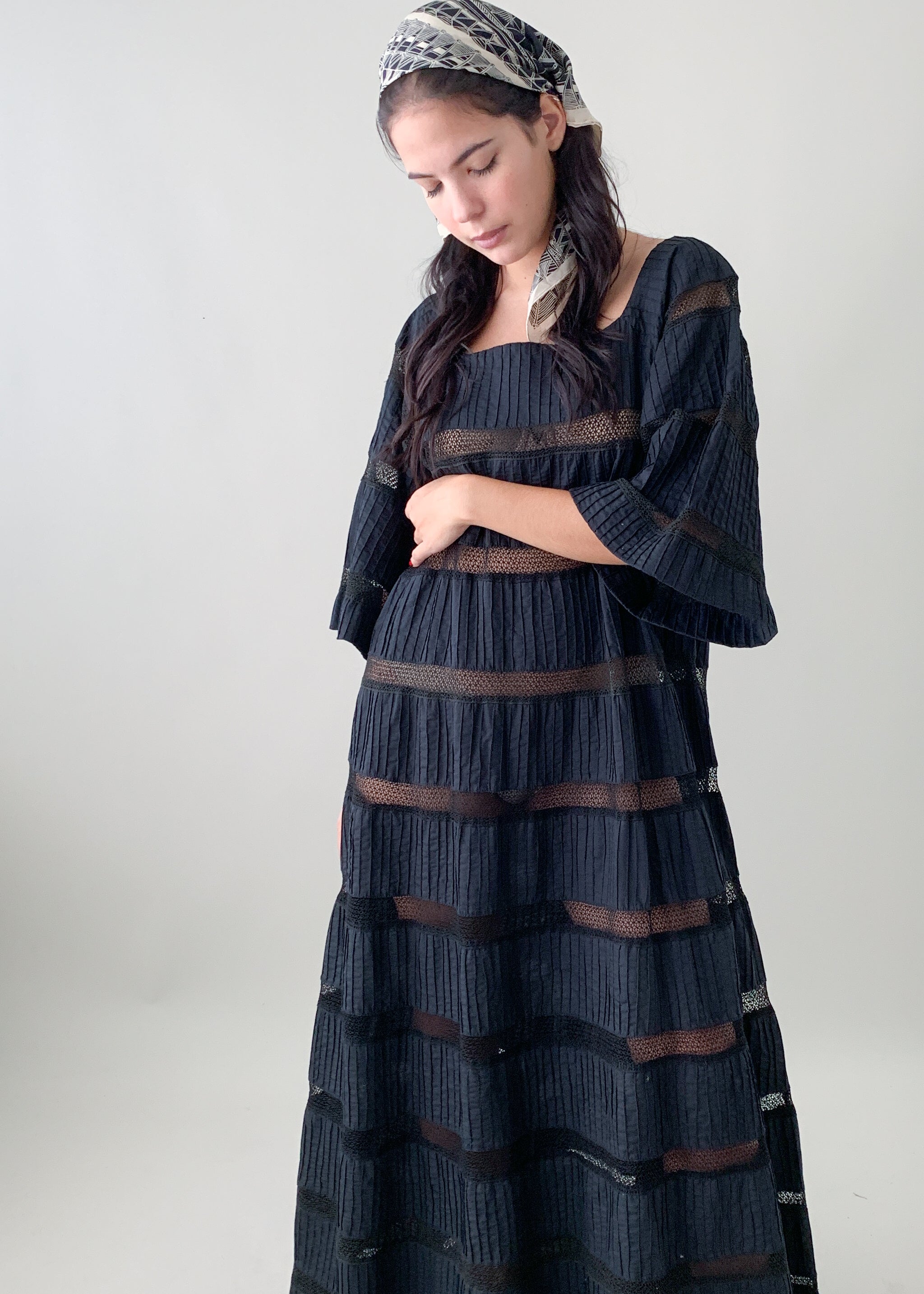 Vintage 1970s Mexican Cotton Maxi Dress