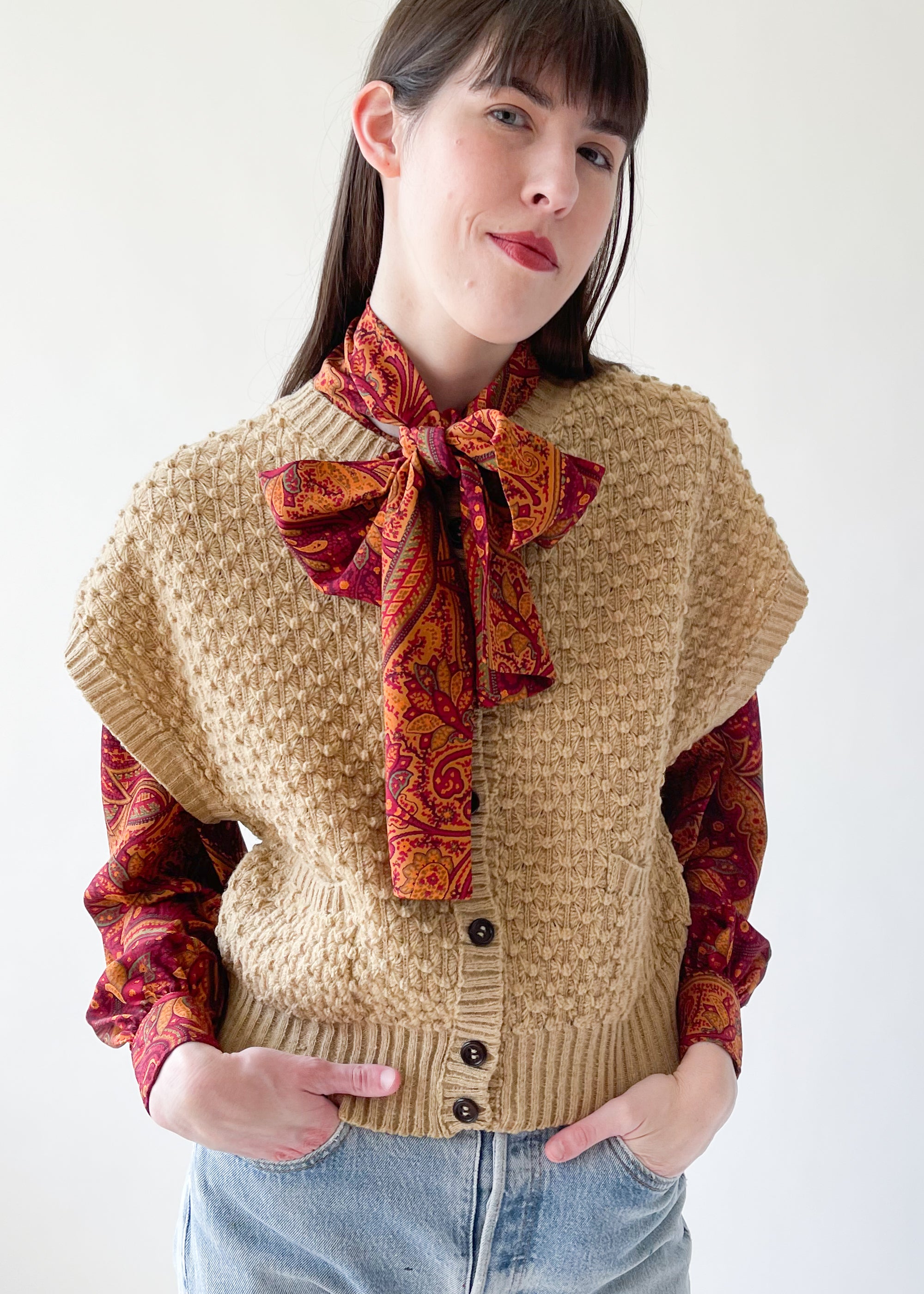Vintage 1970s Gudule French Knit Vest
