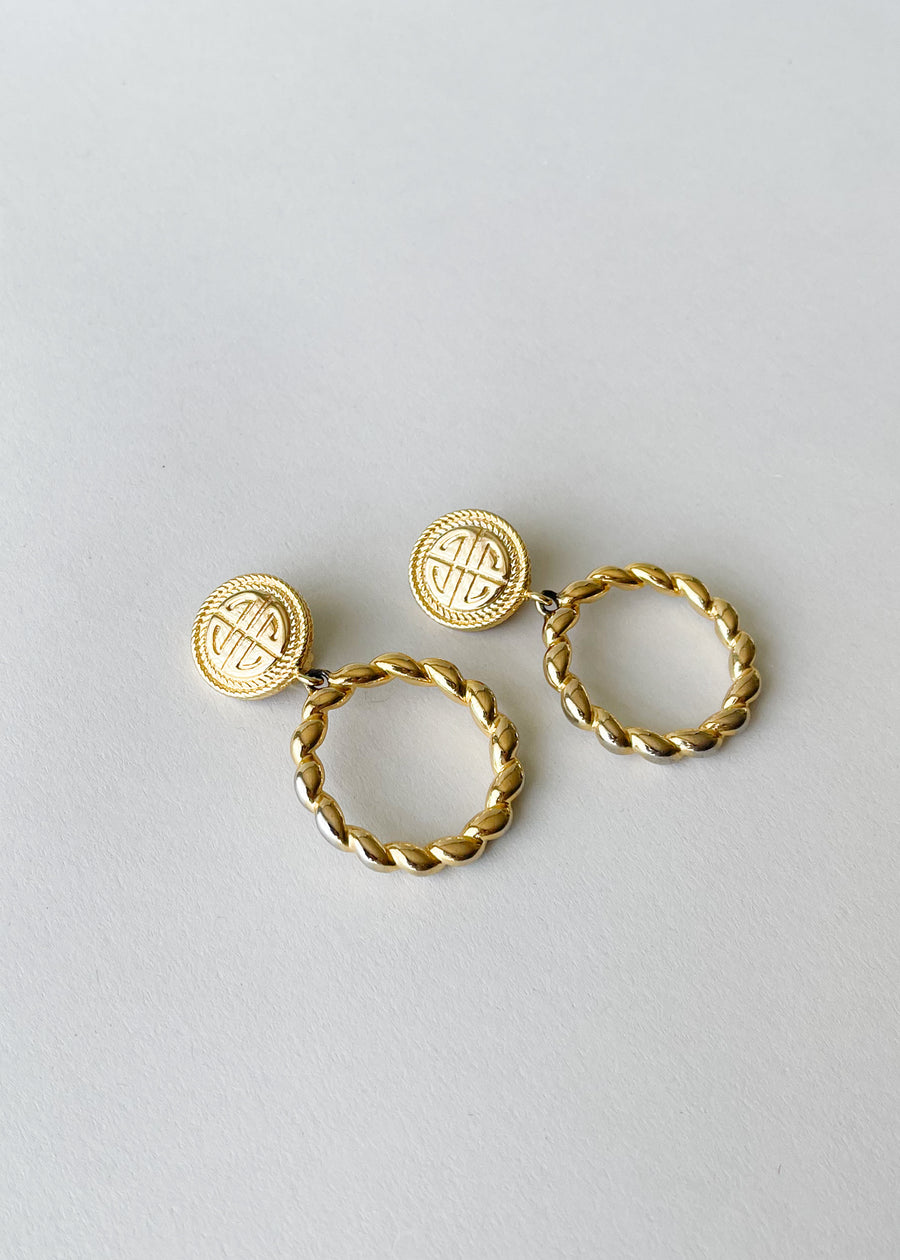 Vintage Givenchy Logo Hoop Earrings