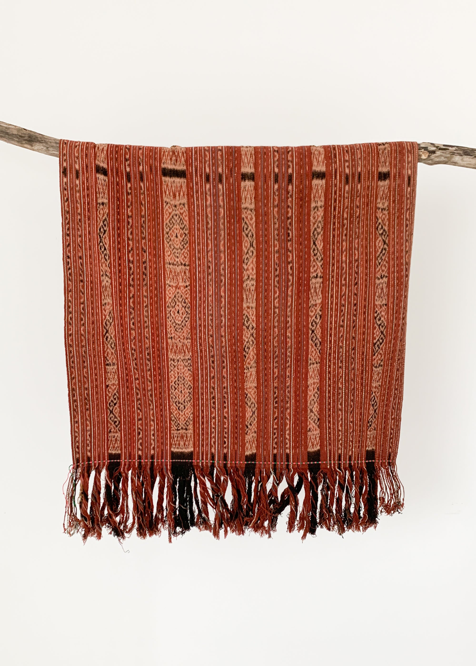 Vintage Woven Striped Ikat Throw