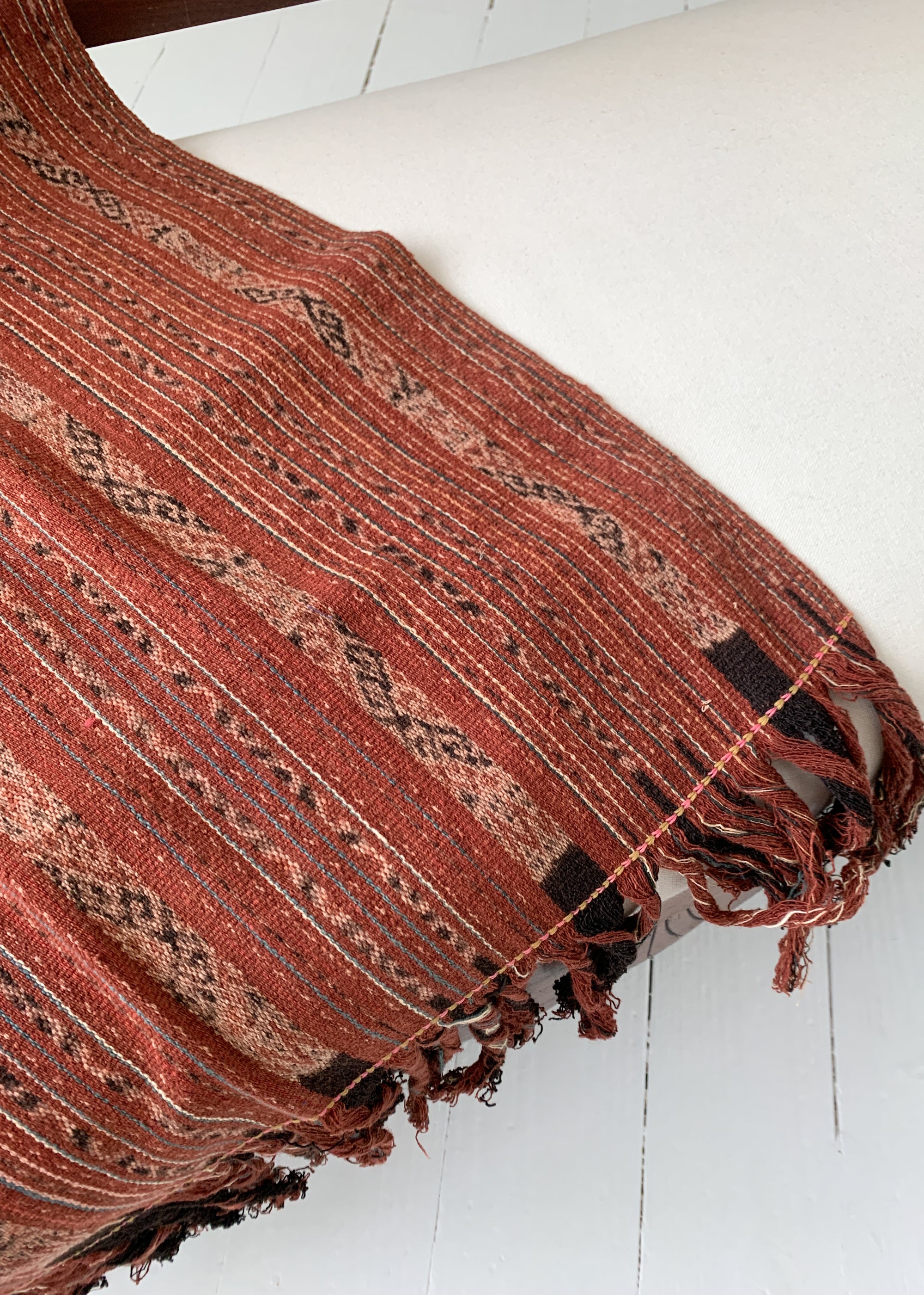 Vintage Woven Striped Ikat Throw
