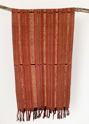Vintage Woven Striped Ikat Throw