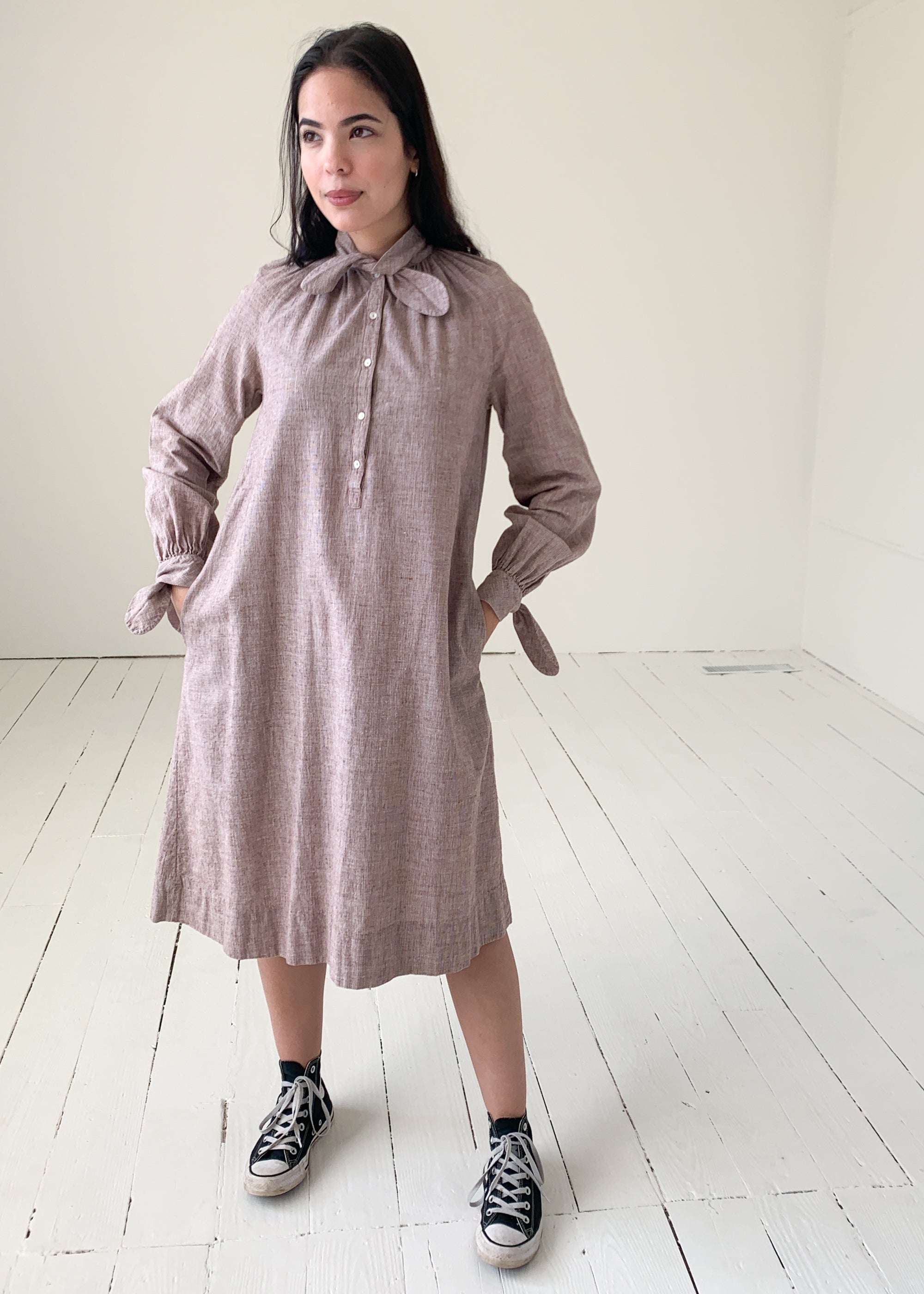 Vintage 1970s India Imports Checked Dress