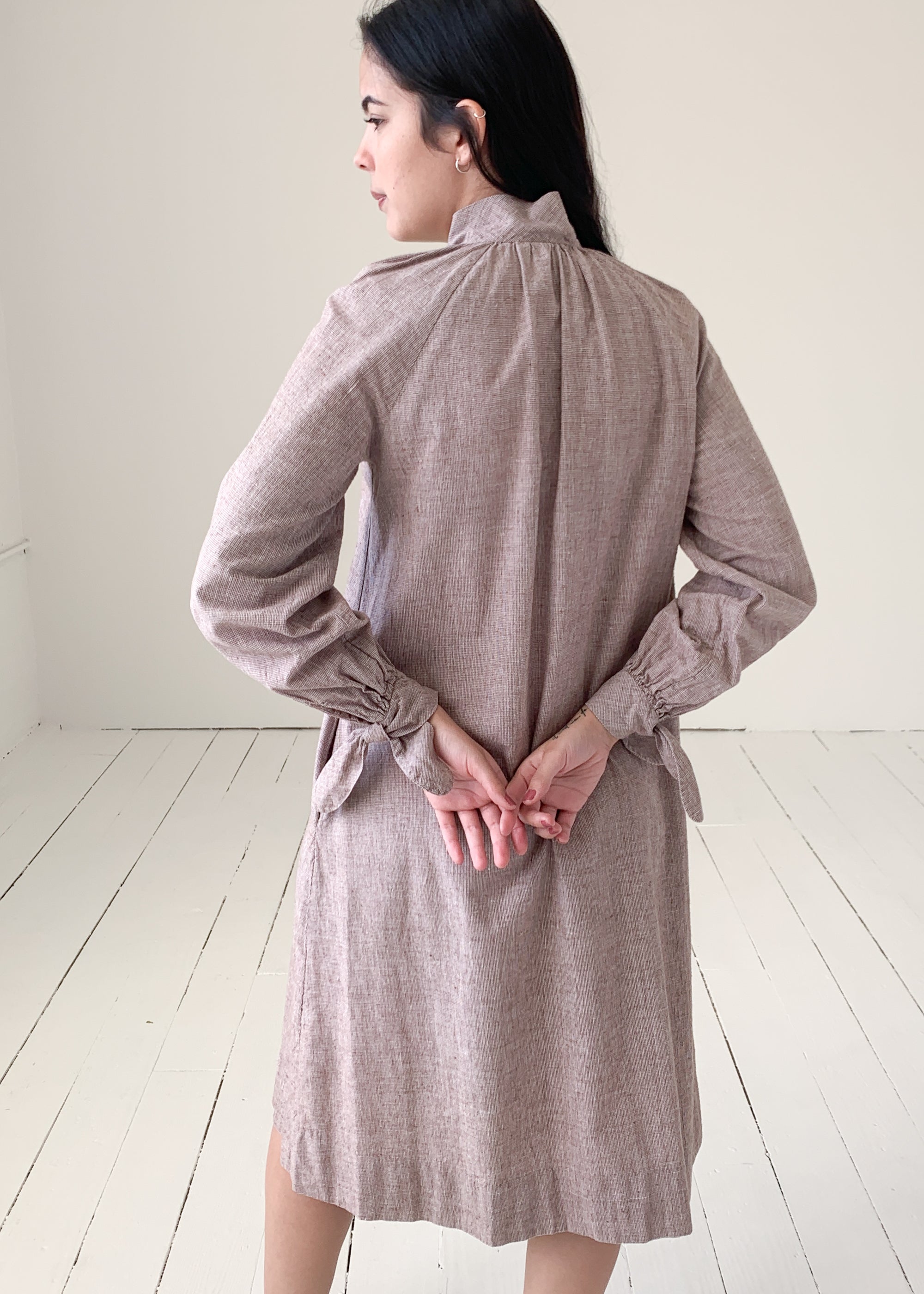 Vintage 1970s India Imports Checked Dress