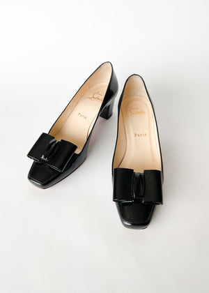 Vintage Christian Louboutin Patent Leather Pumps with Bow