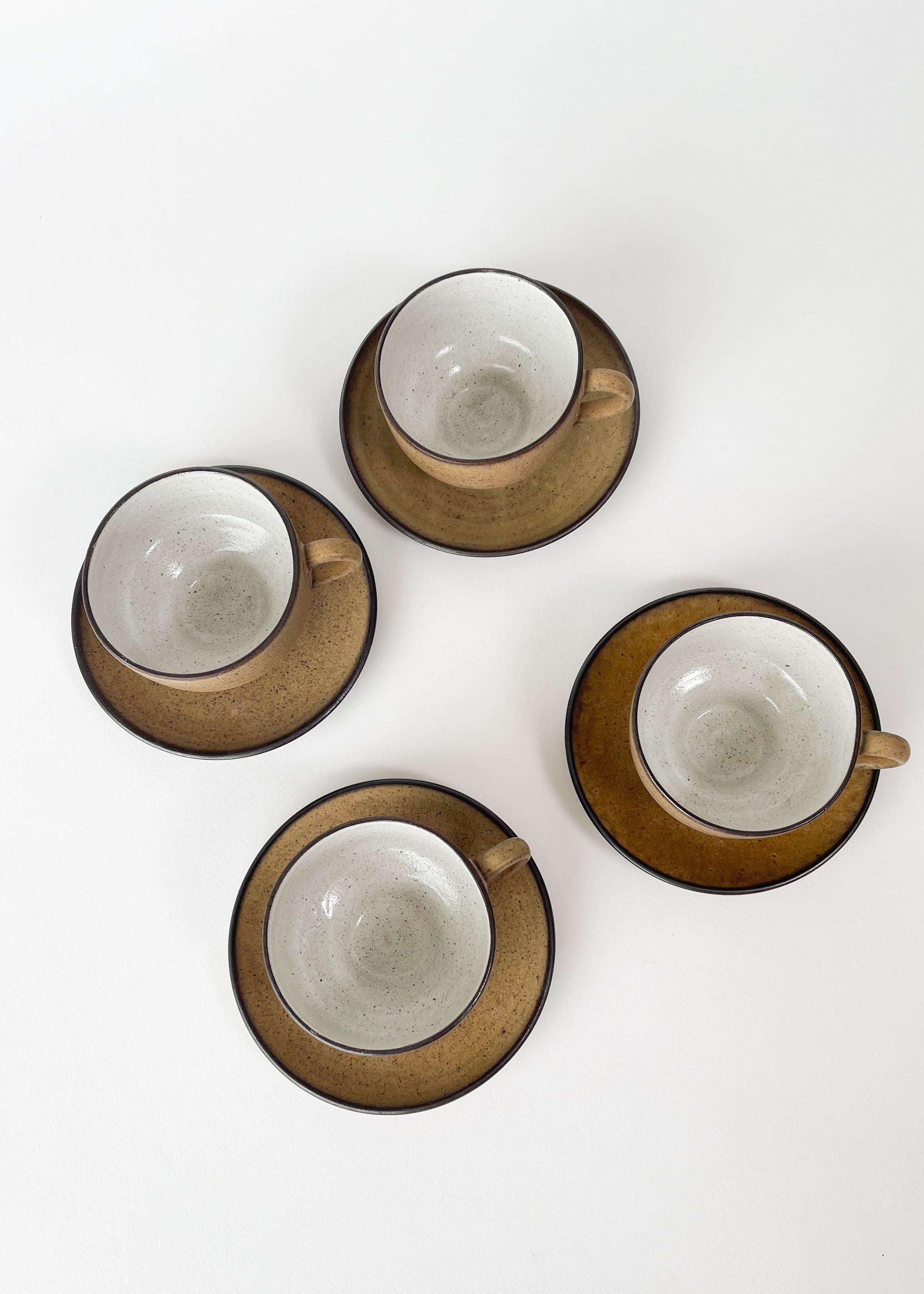 Vintage MCM Zaalberg Studio Pottery Espresso Cup Set