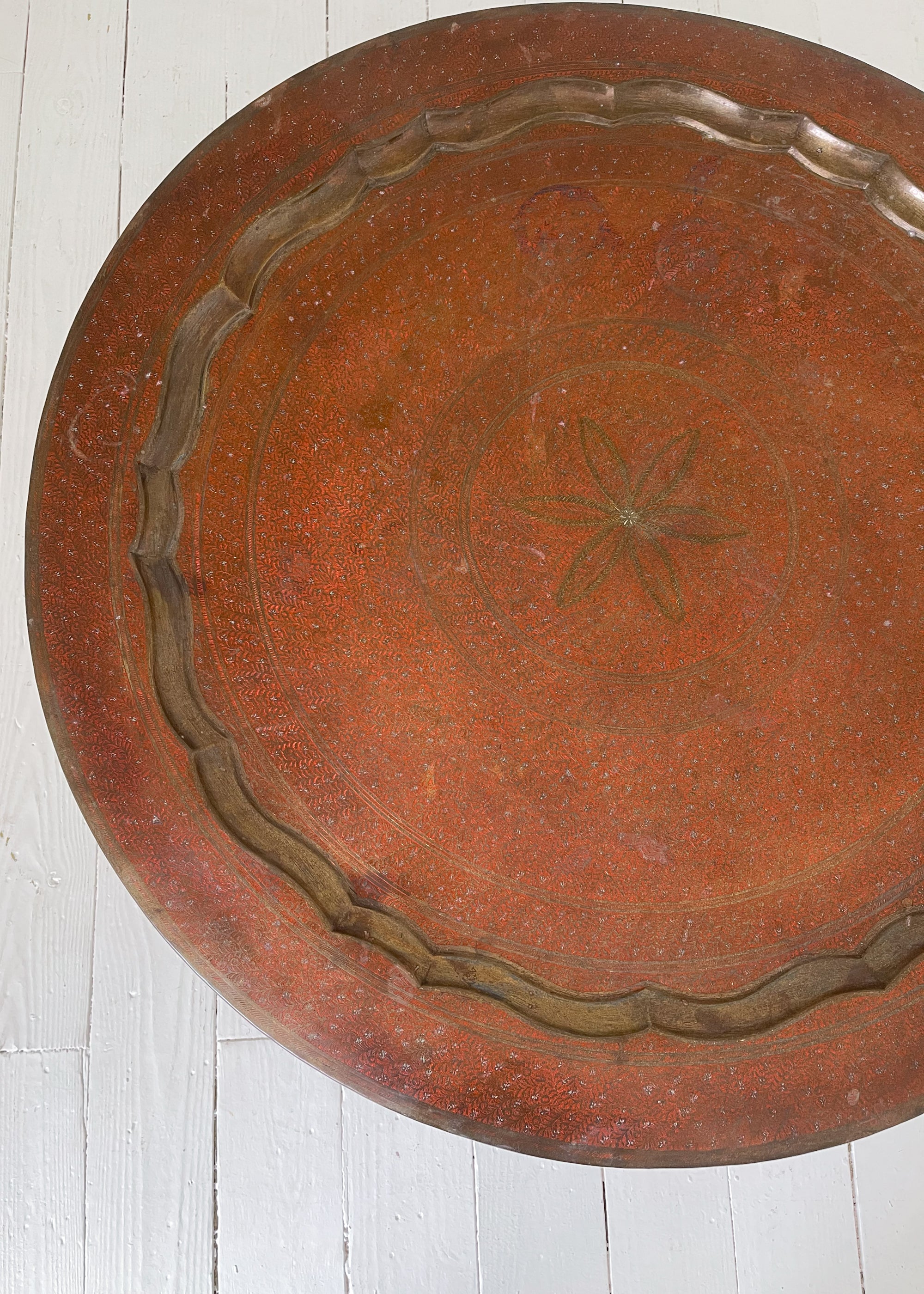 Vintage Mid-Century Brass Tray Coffee Table