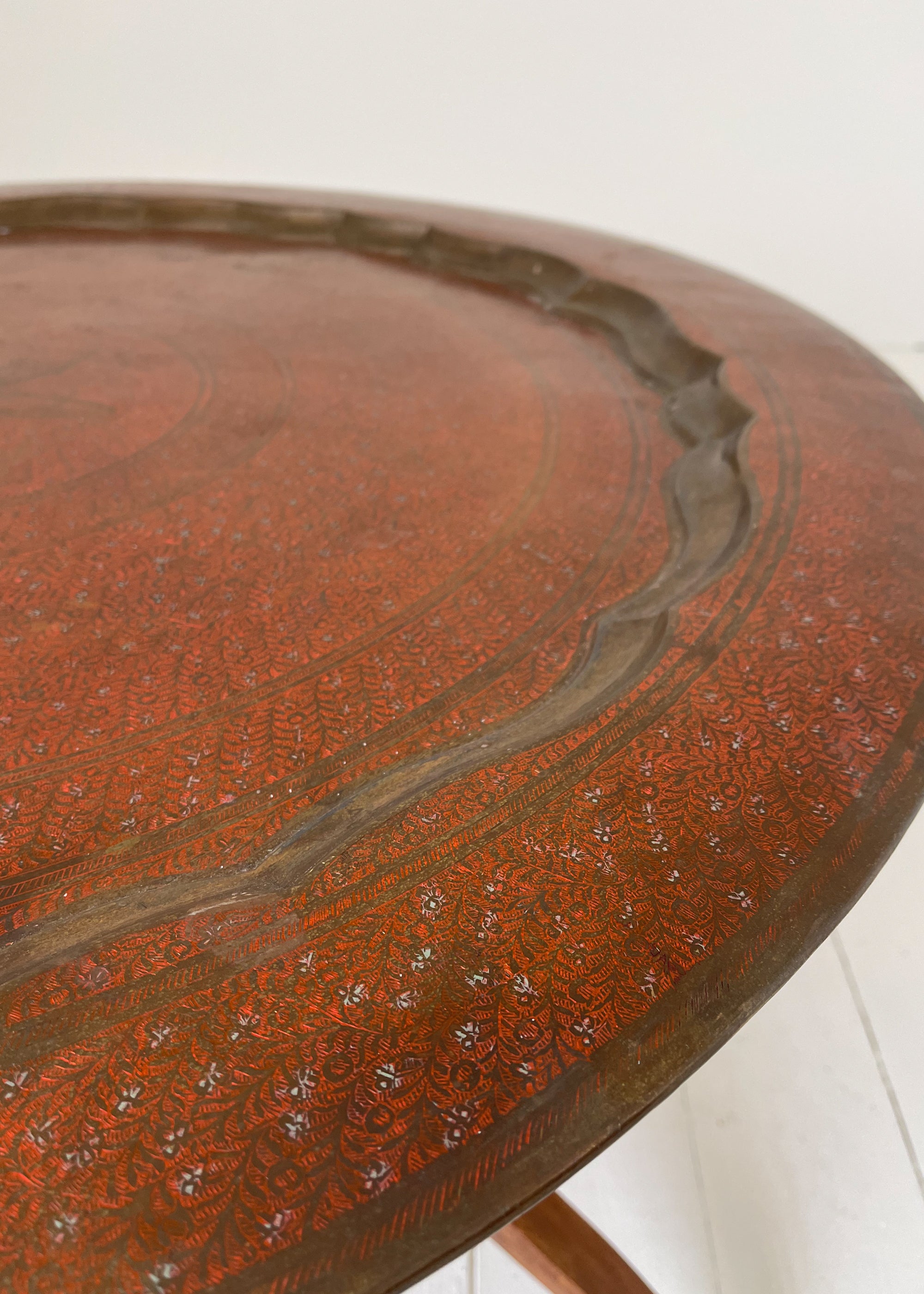 Vintage Mid-Century Brass Tray Coffee Table
