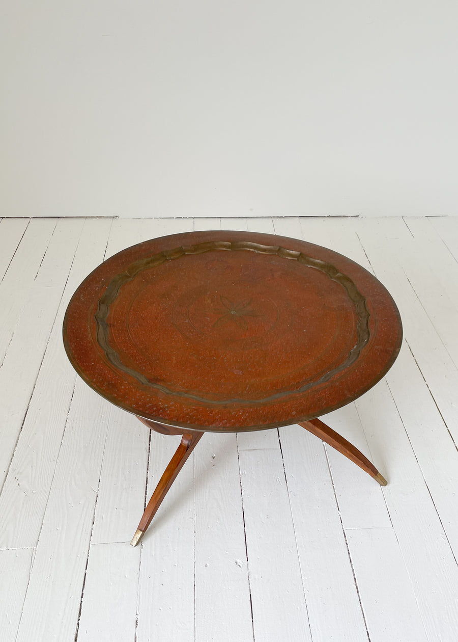 Vintage Mid-Century Brass Tray Coffee Table