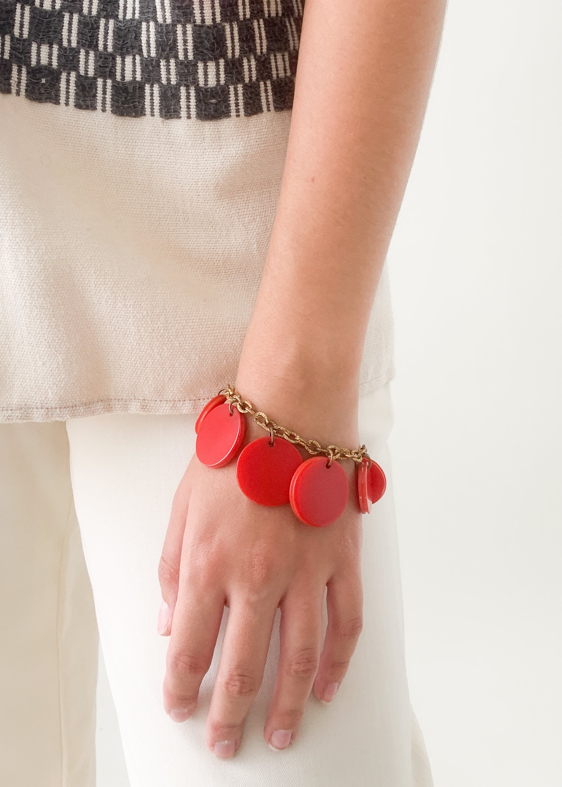 Vintage 1940s Bakelite and Brass Bracelet