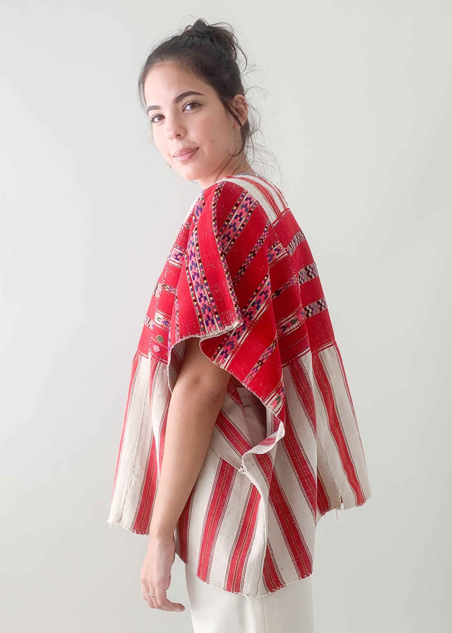 Vintage Red and White Huipil