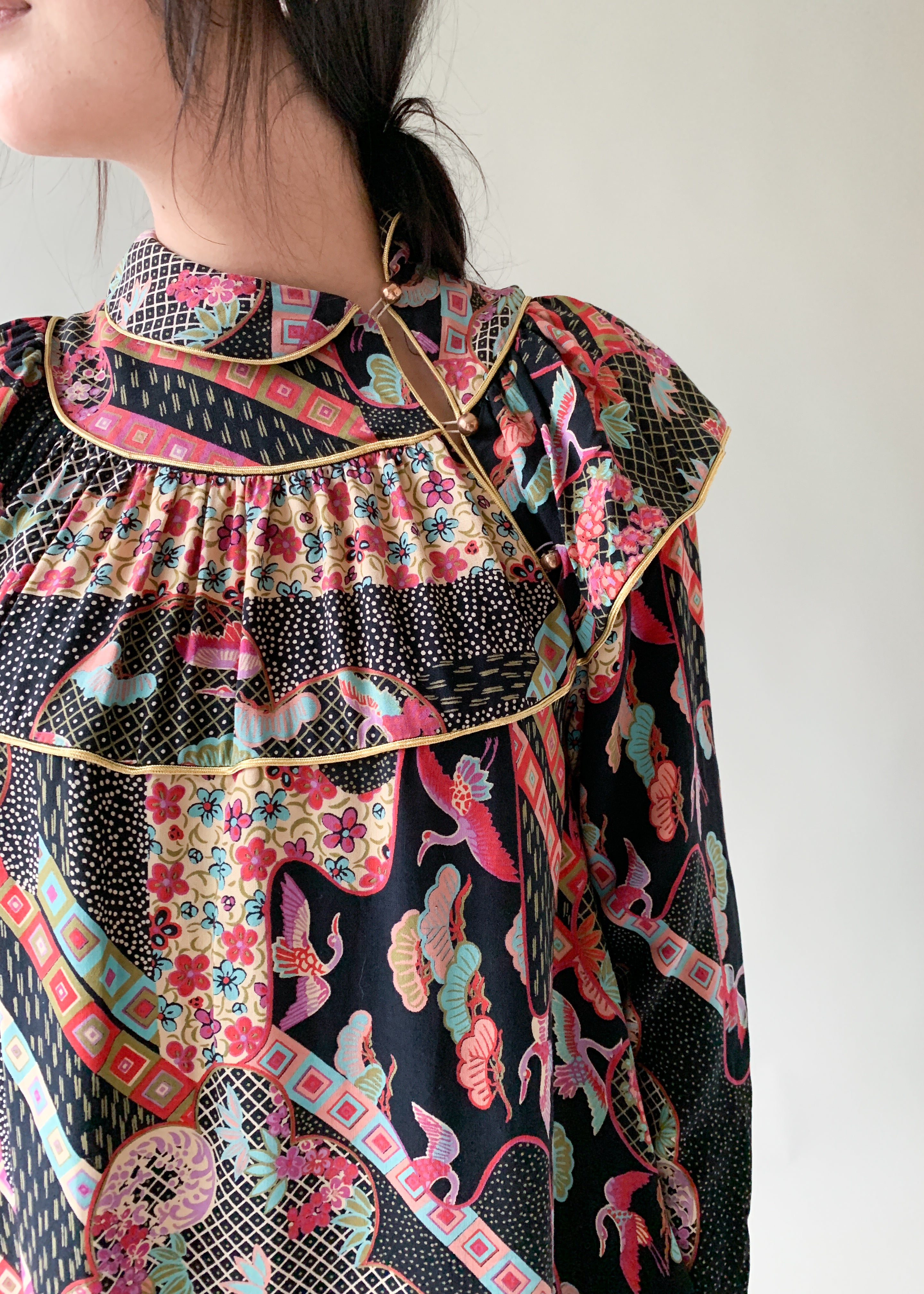 Vintage Patchwork Print Dress