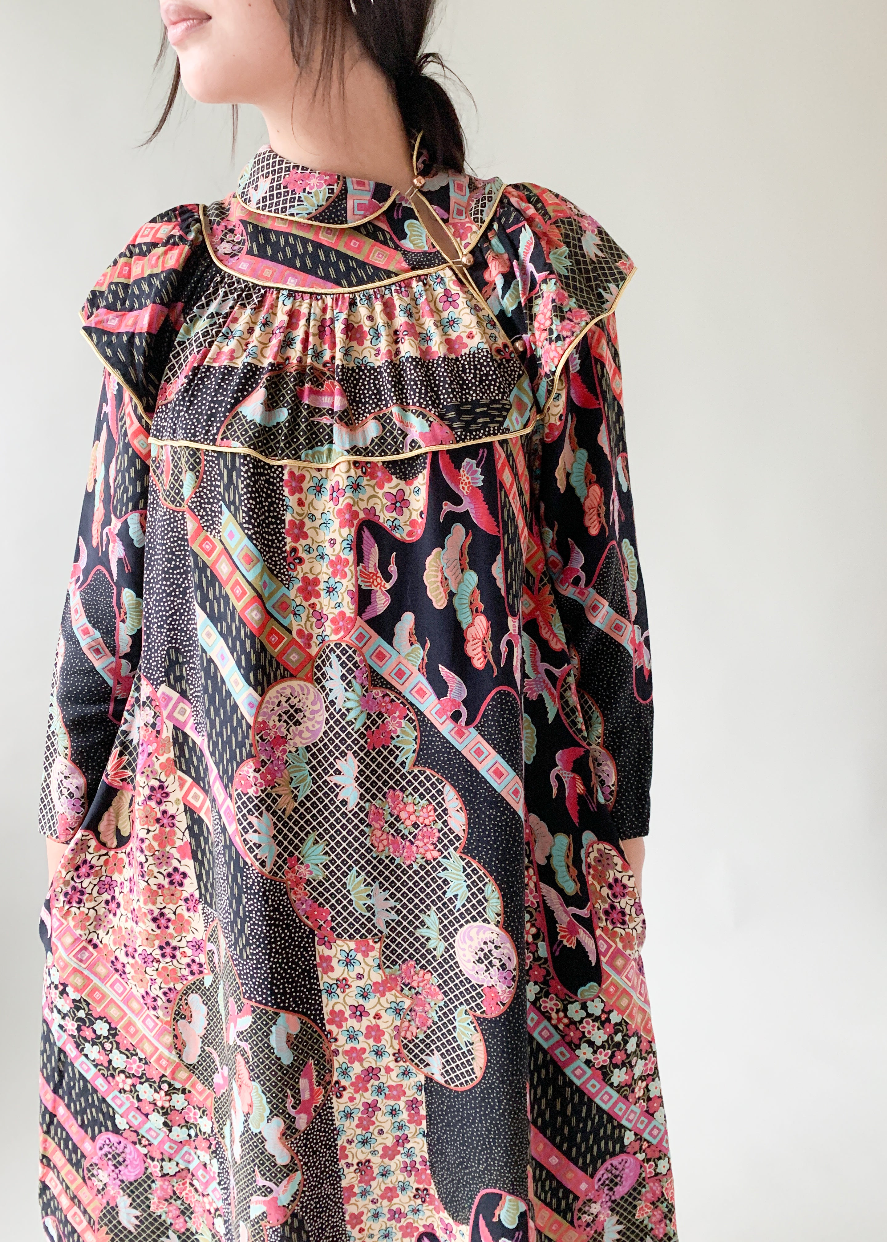 Vintage Patchwork Print Dress