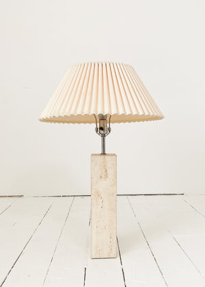 Vintage 1960s Travertine Lamp