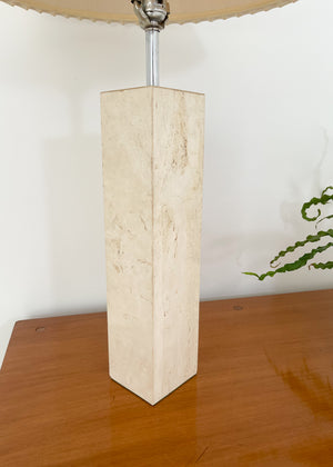 Vintage 1960s Travertine Lamp