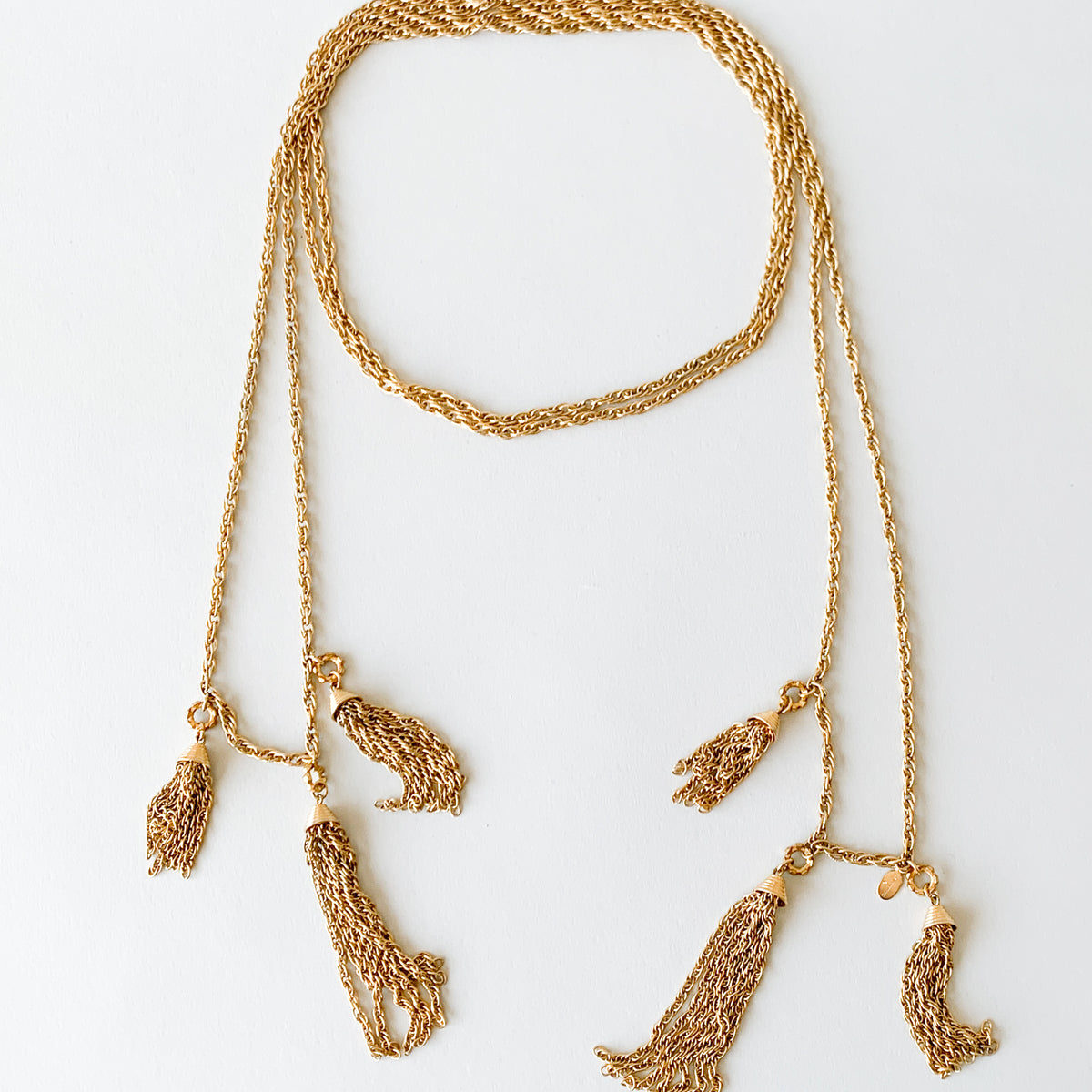 Vintage Gold Chain‎ Tassel Belt Necklace Convertible Statement Piece 36\