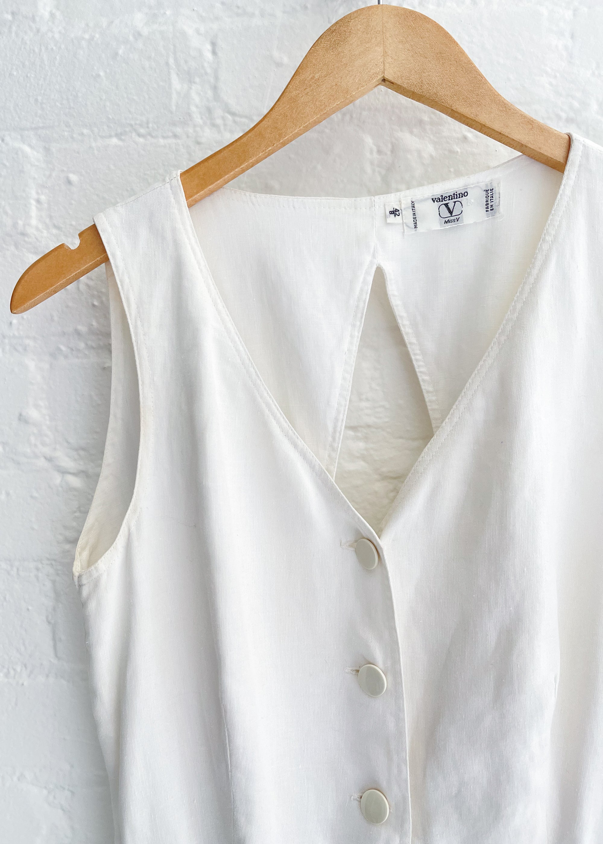 Vintage Valentino Open Back Linen Dress