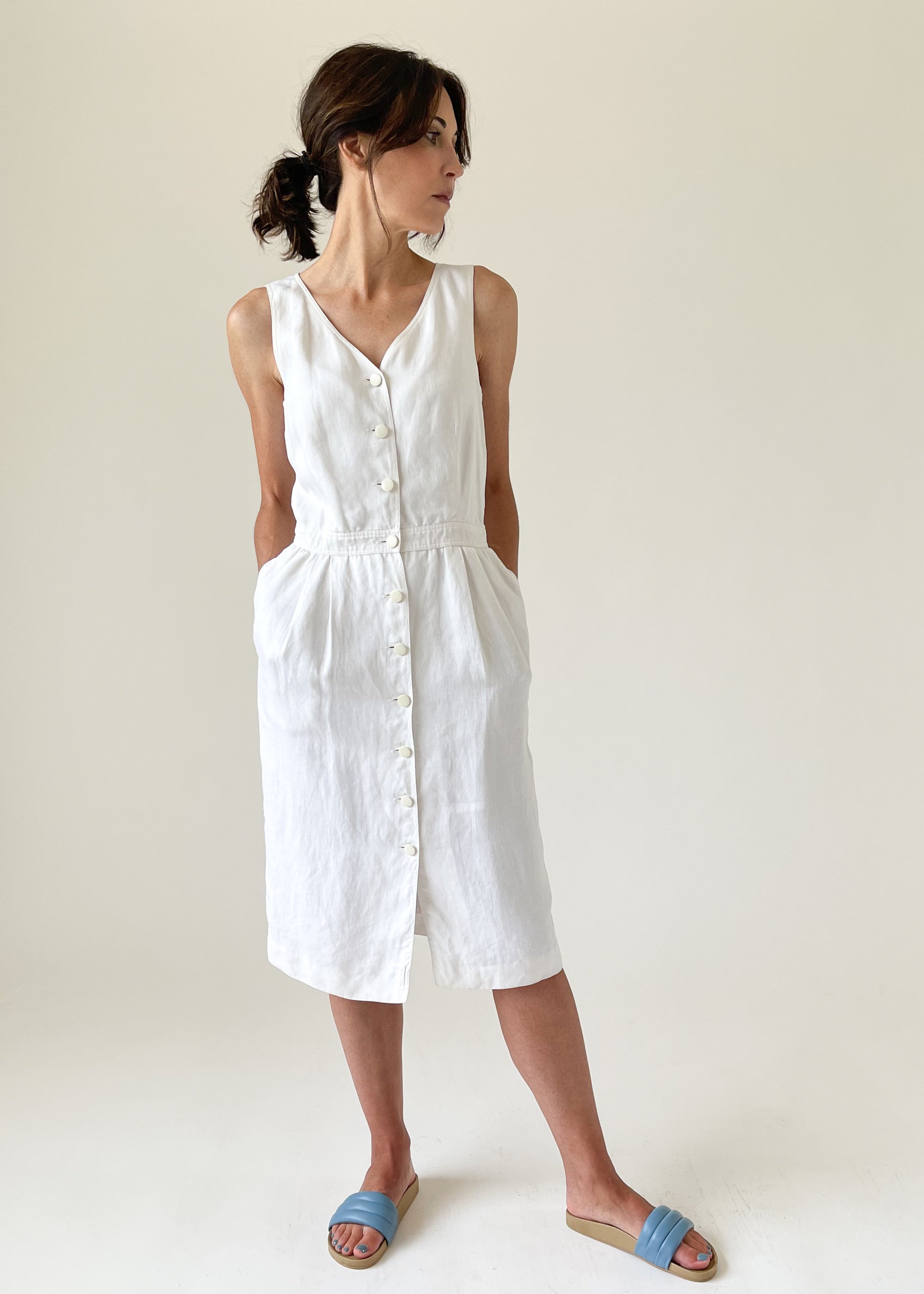 Vintage Valentino Open Back Linen Dress