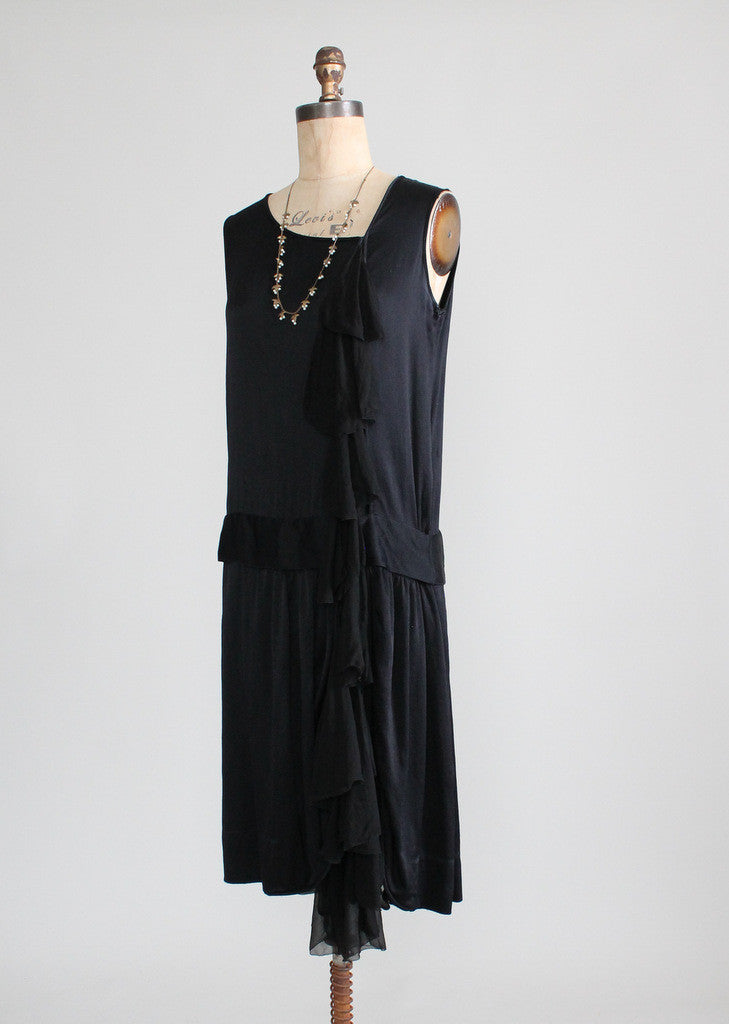 Vintage 1920s Silk Chiffon Waterfall Flapper Dress - Raleigh Vintage Vintage 1920s Silk Chiffon Waterfall Flapper Dress - Raleigh Vintage