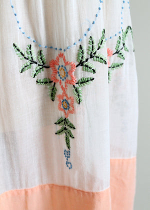 Vintage 1920s Embroidered Lawn Dress