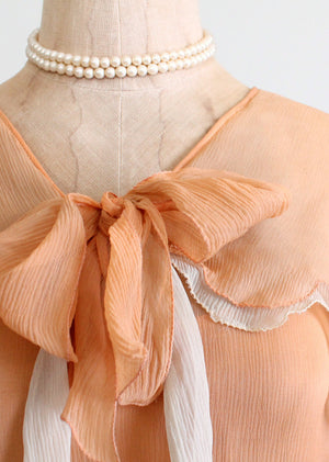 Vintage 1920s peach georgette dress