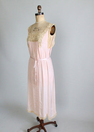 Vintage 1920s Silk and Lace Gown