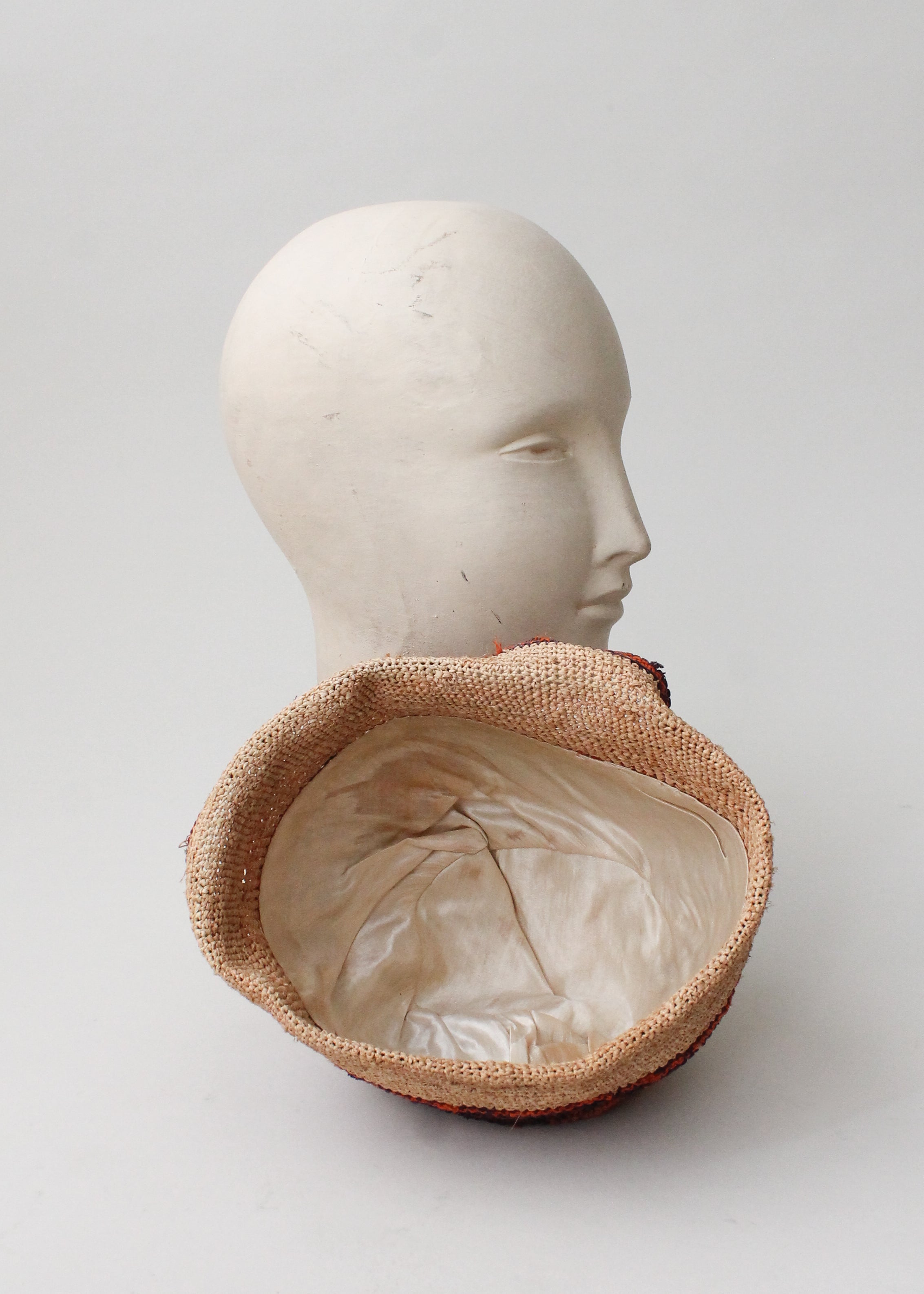 Vintage 1920s Straw Cloche Hat