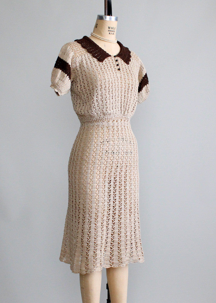 1930s Knit Dress Vintage 1930s 1940s Ribbon Knit Dress Cream Ivory Hand Knit Small 1930s Knit Dress Vintage 1930s 1940s Ribbon Knit Dress Cream Ivory Hand Knit Small