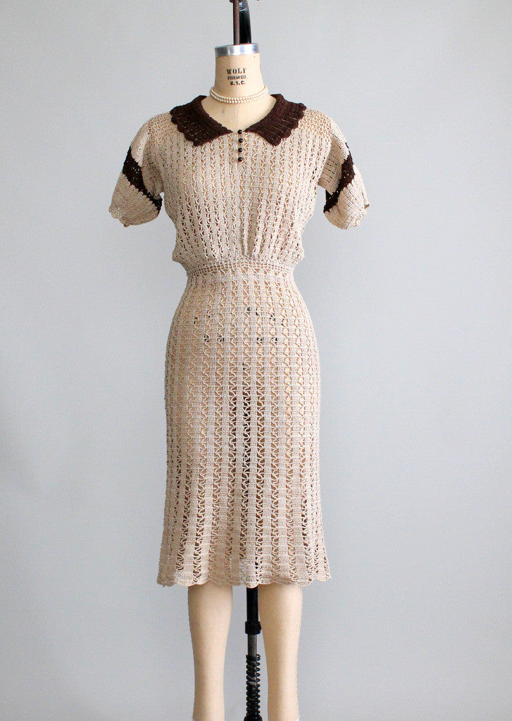 Vintage 1930s Knit Dress