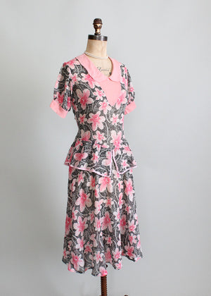 1930s floral cotton dress