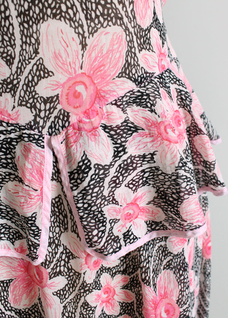 Vintage 1930s cotton peplum dress