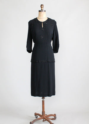 Vintage 1940s Beaded Peplum Dress