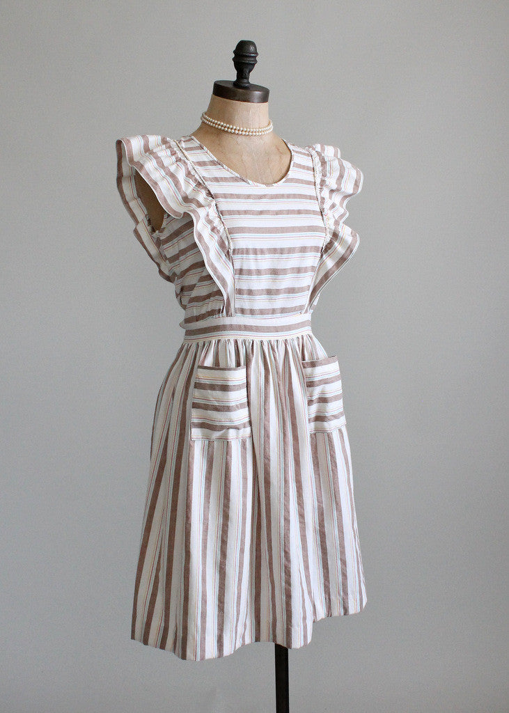 Vintage 1940s Cotton Pinafore Sundress - Raleigh Vintage Vintage 1940s Cotton Pinafore Sundress - Raleigh Vintage