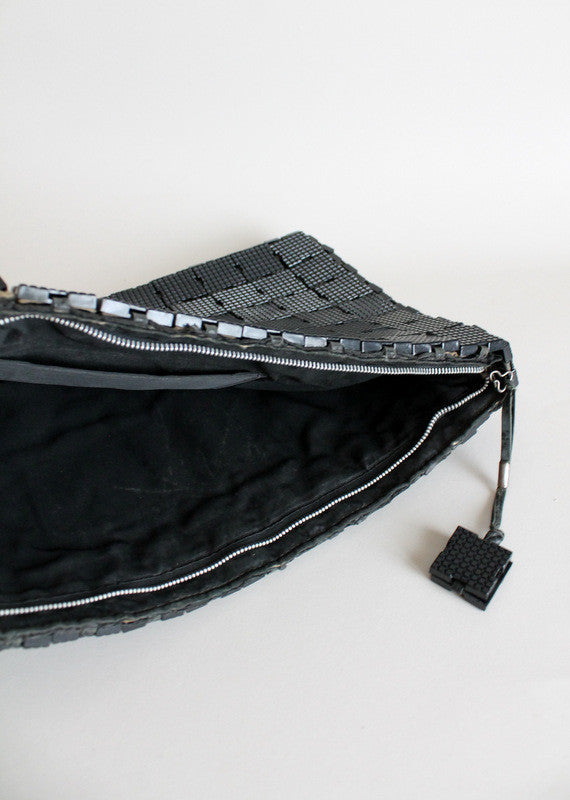 Vintage 1940s Black Plasticflex Oversized Clutch