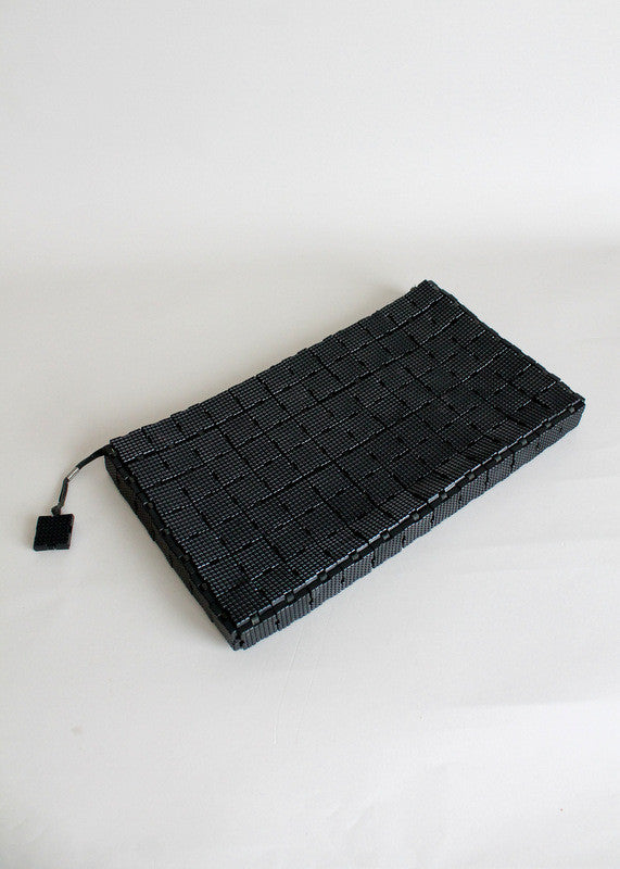 Vintage 1940s Black Plasticflex Oversized Clutch