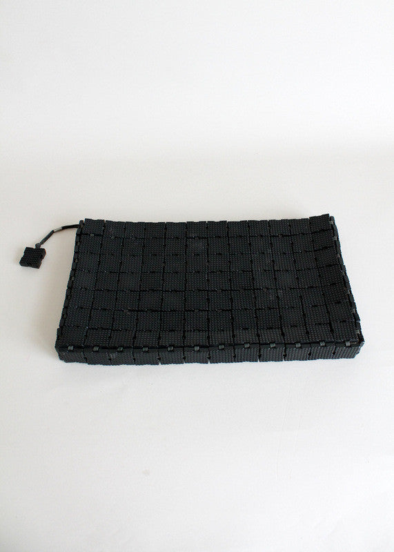 Vintage 1940s Black Plasticflex Oversized Clutch