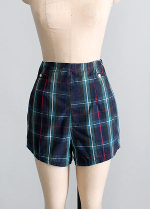 Vintage 1950s plaid pin up shorts